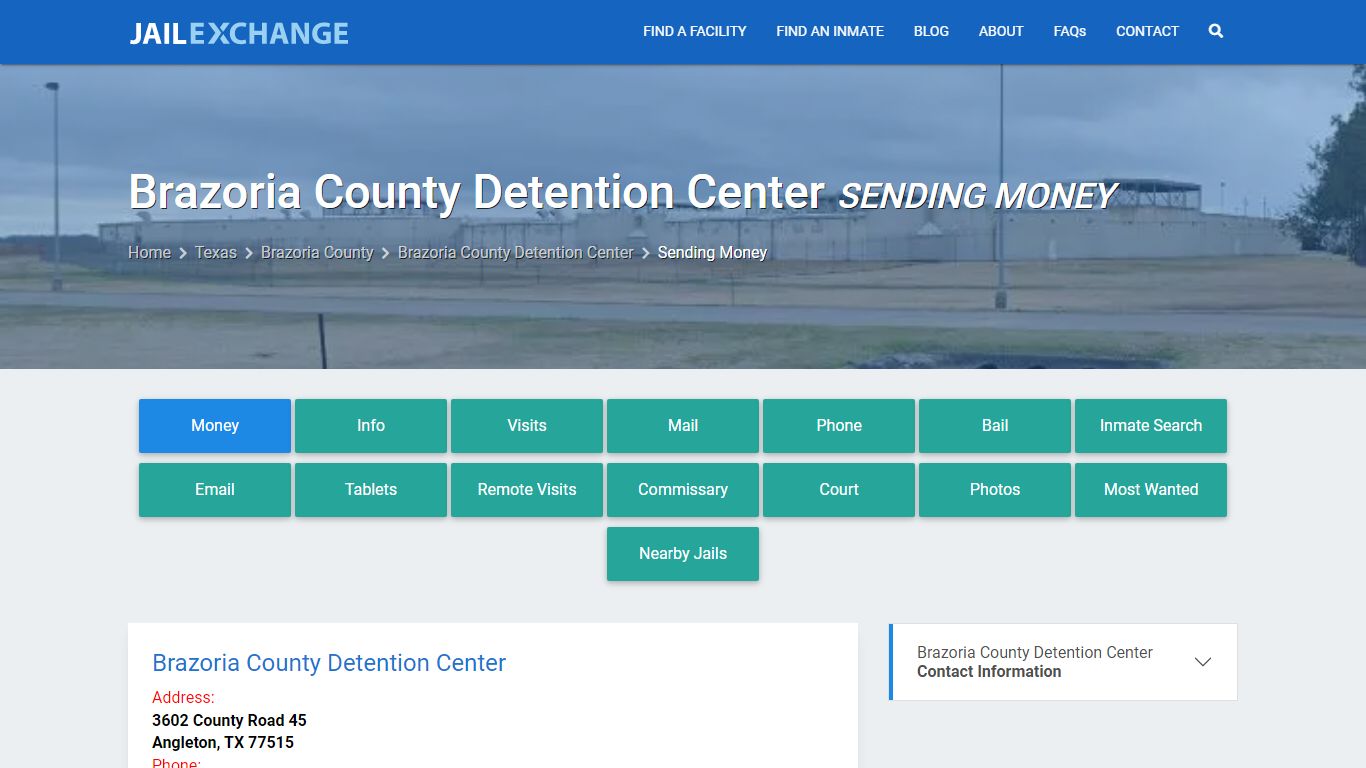 Send Money to Inmate - Brazoria County Detention Center, TX - Jail Exchange